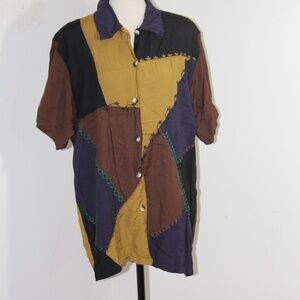 Creazioni Effect, patchwork short sleeve top